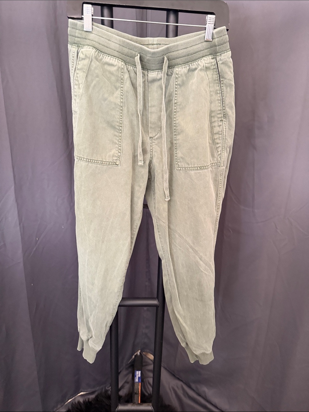 Ladies Casual Drawstring Jogger Pants - Sage Green